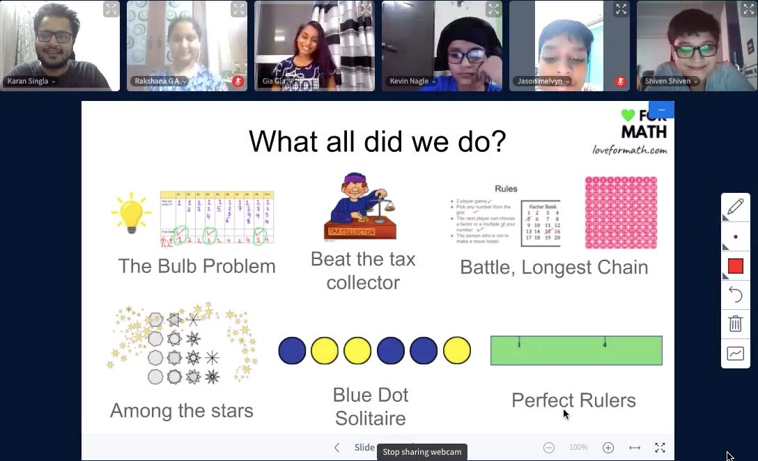 Students working through a problem together on screen